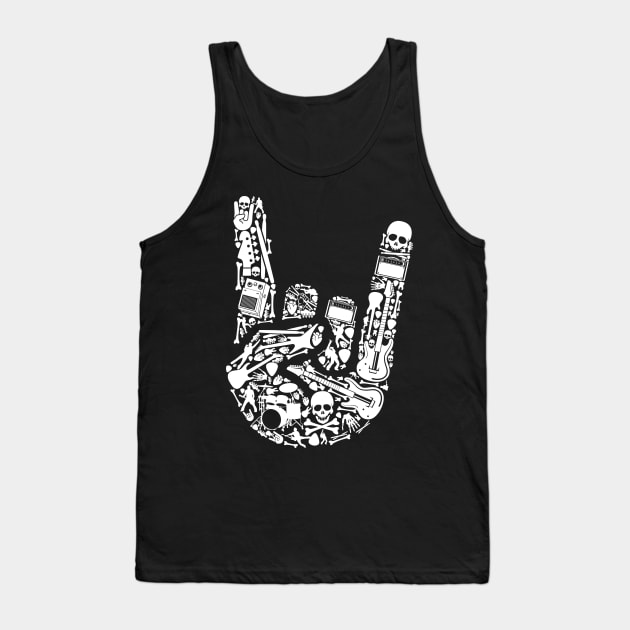 Metal rock music hand illustration Tank Top by ShirtyLife